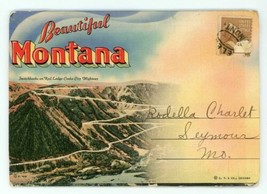 Vintage 1950s Postcard Curt Teich 16 Fold-Out Fold Out Beautiful Montana Posted - $15.13