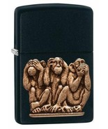 Zippo Lighter - Three Monkeys Black Matte - 29409 - $51.29 CAD