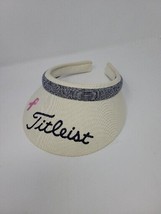 Titleist Women's Golf Hat Visor Pink Breast Cancer Ribbon Made in USA Texace - £10.37 GBP