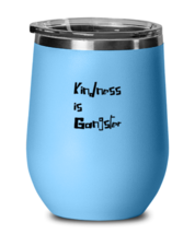 Inspirational Wine Glass Kindness Is Gangster LtBlue-WG  - £20.74 GBP