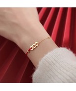 Pulsera de lujo de cuerda roja con moneda dorada para mujer y niña, joyería - £14.61 GBP