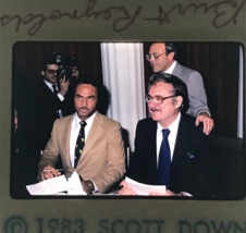 1983 Steve Allen &amp; Burt Reynolds Celebrity Color Photo Transparency Slide 35mm - £7.54 GBP
