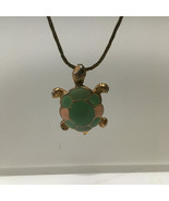 Vintage sea turtle pendant metal necklace  - $19.75