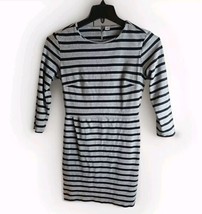 Old Navy Ladies Grey Striped Dress Size S  Cotton Spandex Jersy Feel Comfort - £8.71 GBP