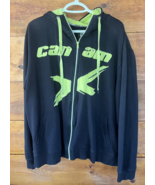 Can-am BRP Full Zip Riding Hoodie Sweatshirt Black &amp; Green Lettering Men... - $400.94 MXN