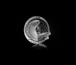 Lalique  Koi Fish Crystal  Ashtray  Signed Authentic 6" Diameter image 10
