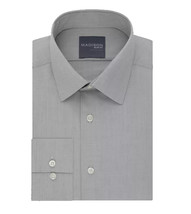 Madison Men&#39;s Slim Fit Dynamic Cooling Stretch Long Sleeve Grey Dress Shirt - L - £15.91 GBP