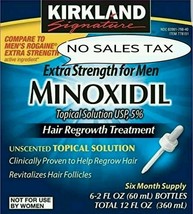 Kirkland Minoxidil 5% Extra Strength Men Hair Regrowth Solution 6 Month Supply - £55.01 GBP
