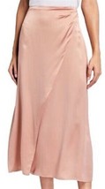 Vince Skirt Wrap Side Pleat Sz-4 Blush Pink 100% Silk - £79.91 GBP