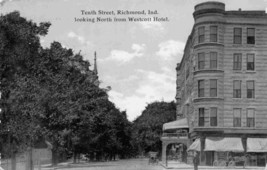Tenth Street Looking North Richmond Indiana 1911 postcard - £5.49 GBP