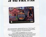 1999 NCAA Final Four GTE 10 Minute Phone Card on Backer Sheet Alamo San ... - £7.78 GBP