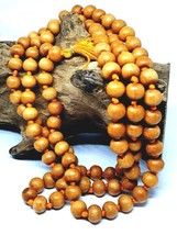 Sandalwood Mala Necklace 108 Beads Meditation Prayer Knotted Real Sacred... - $14.75