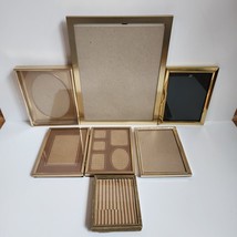 Vtg Mixed Lot 6 MCM Picture Frames Brass Gold Tone Easel Back Bifold 4x4 5x7  + - £18.37 GBP
