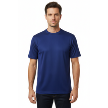 Men Dressy T-Shirt Log-In Uomo Crew Neck Silky Short Sleeves 218 Midnight Blue image 6