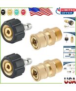 4-Pack M22 14mm to 1/4 Inch Quick Connect Fittings for Easy Pressure Was... - $44.74 CAD
