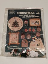 American School of Needlework Christmas Cross Stitch Kit  Projects w/Wood Shapes - $11.05
