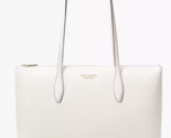 Kate Spade All Day Large Zip Top Tote White Leather Laptop Bag PXR00387 ... - $148.49
