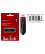 SanDisk Cluzer Glide USB Flash Drive - 16 GB - USB 2.0 - Black, Red - 12... - £6.18 GBP
