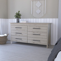 32" Light Gray Six Drawer Double Dresser - $13,195.38 MXN