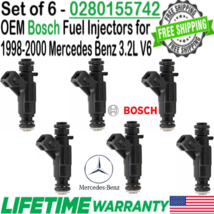 OEM Bosch 6Pcs Fuel Injectors for  1998, 1999, 2000 Mercedes Benz C280 2... - $75.23