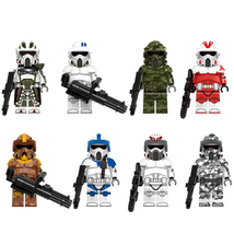 8Pcs Star Wars Geonosis ARF Trooper Minifigures Commander Trauma Building Blocks - £15.58 GBP