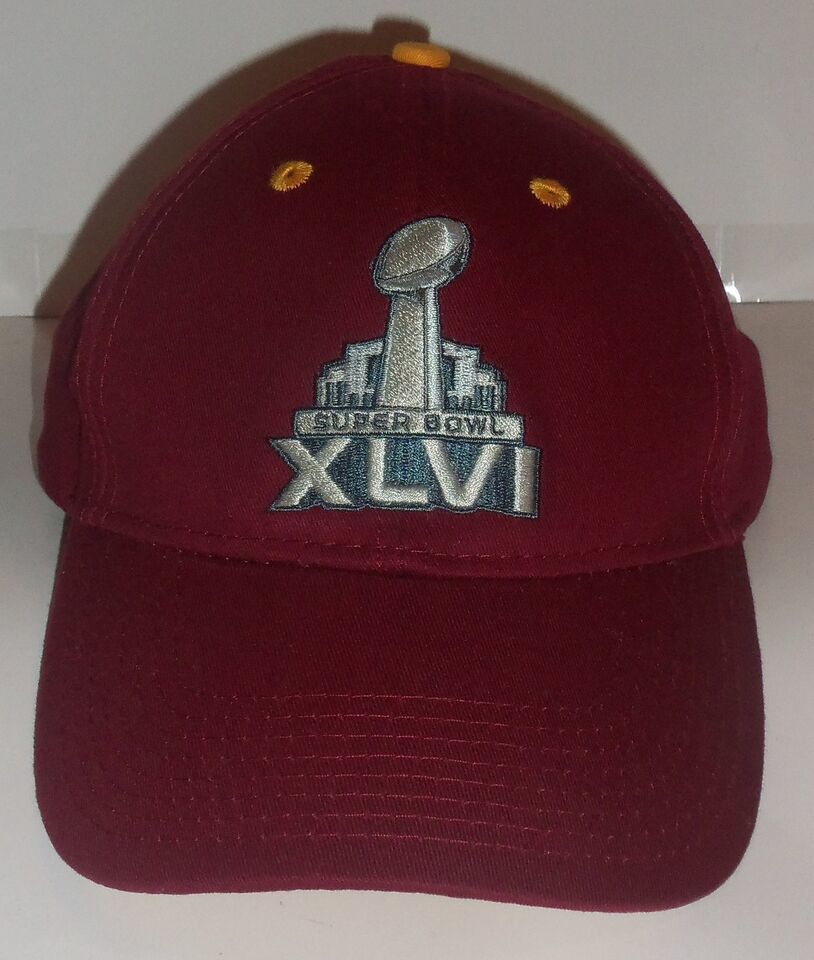 NEW!  MENS Collectible SUPER BOWL XLVI  Indianapolis 2012 BURGUNDY BASEBALL HAT - $25.20