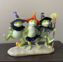 Set of 3 Witch Frogs Toads With Witch Hats Halloween Decor - £25.91 GBP