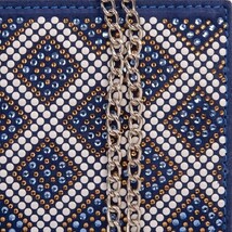 The Nampula Sax Blue Glitter Suede Leather Small Clutch image 4