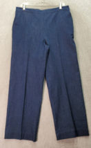Alfred Dunner Pants Womens Size 14 Blue Denim Elastic Waist Straight Leg Pull On - £14.51 GBP