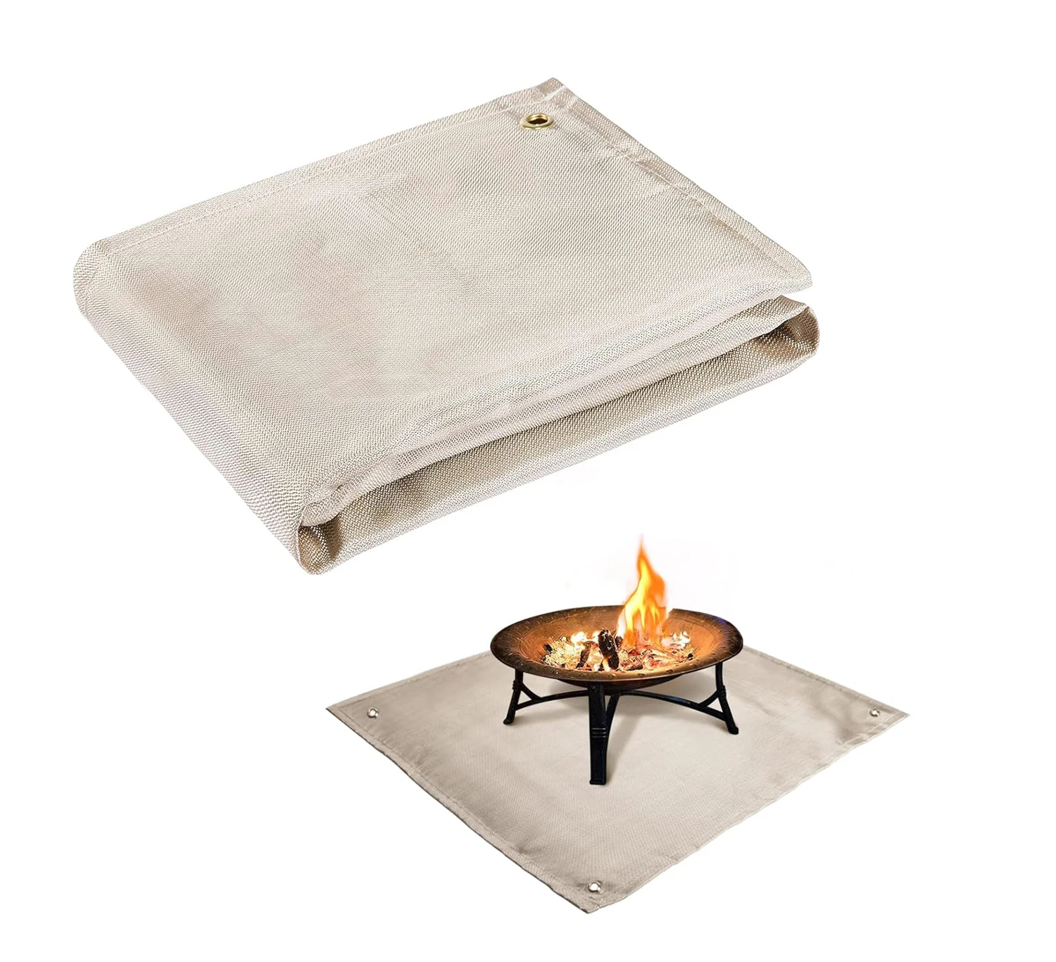 Barbecue Pad Fire Blanket Camping Fireproof Cloth Fire Pit Mat Picnic BBQ Pad - £19.56 GBP+