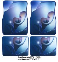 4 piece set universal rubber Floor Mats with Lily design  fits almost an... - $458.41 MXN