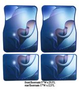 4 piece set universal rubber Floor Mats with Lily design  fits almost an... - €21,51 EUR