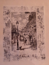 Original Etching Felix Buhot 1878 La Fete National Boulevard Clichy state III/IV - £2,045.98 GBP