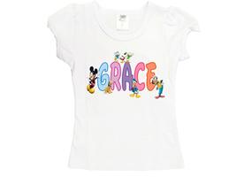 Mickey and friends shirt Personalized Girls shirt Girls first name Mickey shirt - £15.95 GBP
