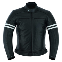Black Armored Motorbike Cowhide Leather Coat Motorcycle Jacket Real Bike... - $219.99