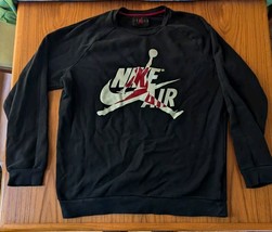 Nike Air Jordan Jumpman Classic Crewneck Sweatshirt Black Red White BV60... - £22.12 GBP