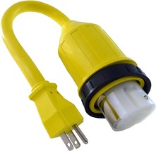 Conntek 14222 Rv 1.5-Foot Pigtail Adapter Power Cord 15 Amp Male Plug To, Yellow - £27.66 GBP