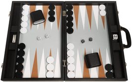 Open Box! 19&quot; Silverman &amp; Co. Leatherette Backgammon Set - Black - £76.35 GBP