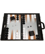 Open Box! 19&quot; Silverman &amp; Co. Leatherette Backgammon Set - Black - $129.93 CAD