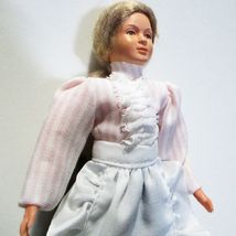 Dressed Victorian Lady Doll 11 1353 Pink Stripe Caco Flexible Dollhouse Miniatur - £31.28 GBP