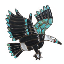 Vintage Zuni Silver eagle bolo tie/pendant - £307.61 GBP