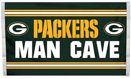 NFL Green Bay Packers MAN CAVE Deluxe Flag 3&#39; X 5&#39; NEW GreatFan Gift Gift! - £21.39 GBP