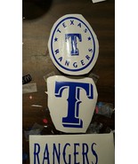 Texas Rangers vinyl decals choose your style blue or white 3 x 3 - $4.03 CAD