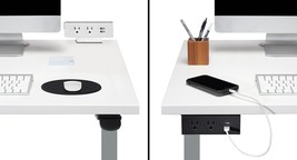 UPLIFT DESK Clamp-On or Under-Mount Power Outlets with 2 USB Ports Black - £52.73 GBP