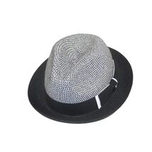 Men's Bently Soft Fedora Briad Straw Hat Stingy Brim Gino Gi210 Black White image 2