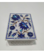 Rectangle Shape White Marble Jewelry Box with Royal Look Semi Precious S... - $277.20