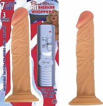 ALL AMERICAN WHOPPERS 7&quot; VIBRATING FLEXIBLE REALISTIC FLESH LIKE SUCTION... - $40.67 CAD