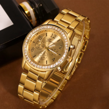 1pc Luxury Quartz Watch Women gold - £7.12 GBP