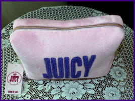 NWT Juicy by Juicy Couture Pink &amp; Purple Large Soft Fleece Cosmetic Bag MSRP $36 - £16.78 GBP