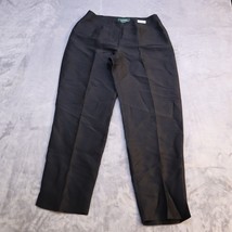 Lauren Ralph Lauren Petits 100% Silk Pants Black Chino Casual Womens 2P - £23.24 GBP